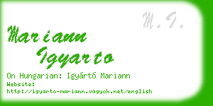 mariann igyarto business card