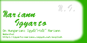 mariann igyarto business card